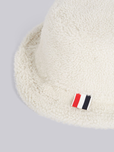 Thom Browne White Shearling Bucket Hat outlook