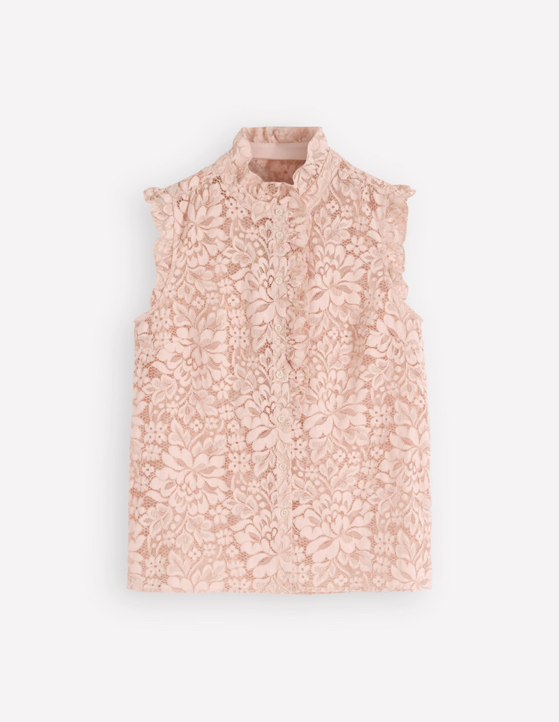 Isabel Sleeveless Lace Top-Pale Pink 1
