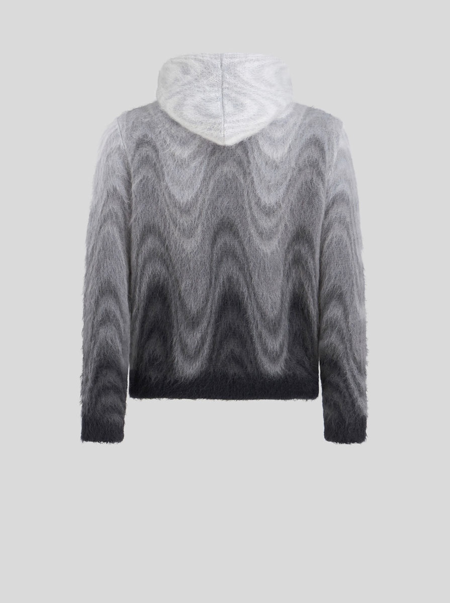 SWEATSHIRT WITH KNITTED HOOD IN JACQUARD - 5