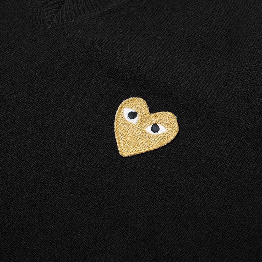 Comme des Garcons Play Gold Heart V-Neck Jumper - 2