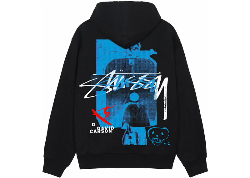 Stüssy Stussy David Carson Vespa Hoodie Black outlook