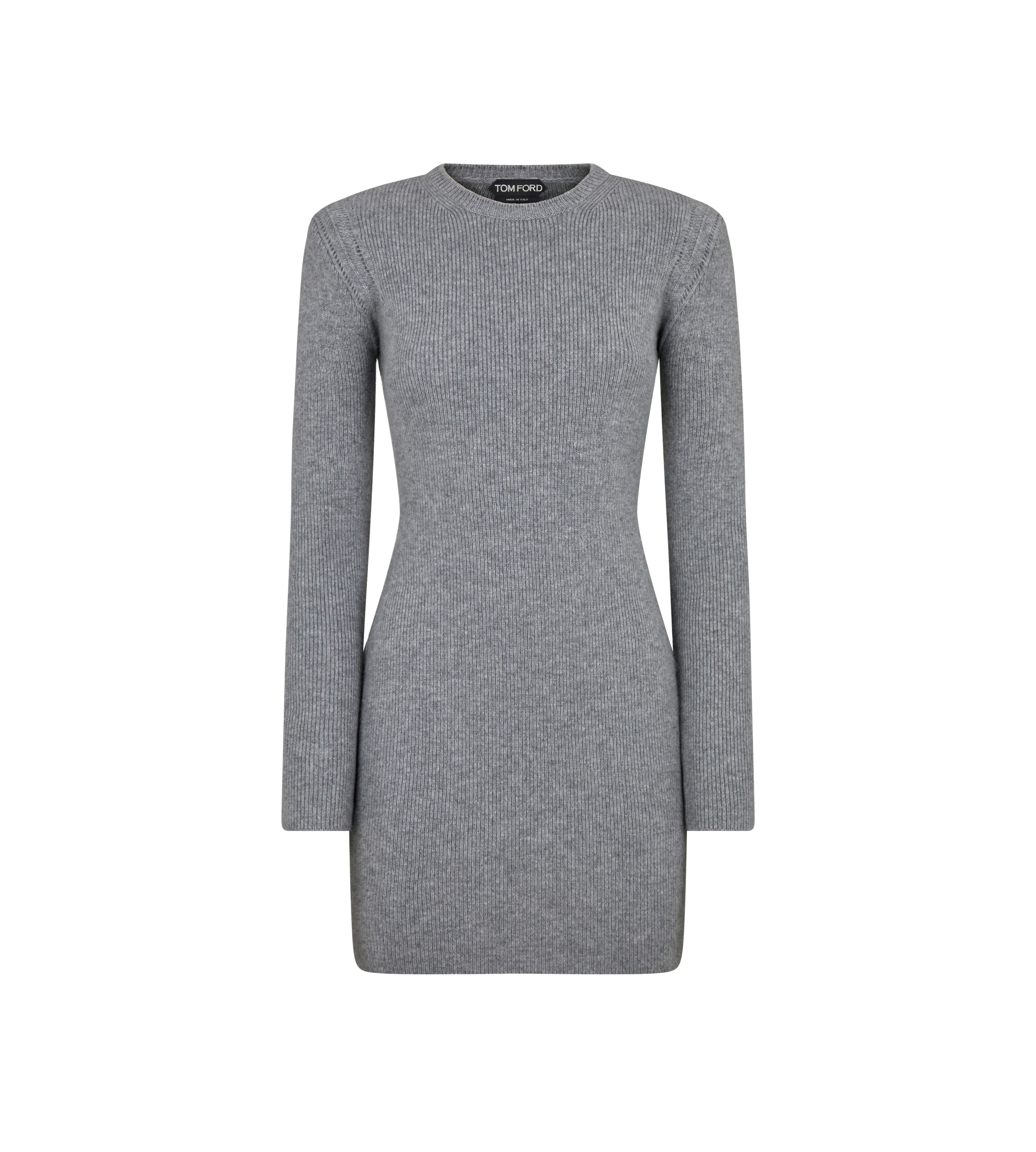 CASHMERE KNIT MINI DRESS WITH SHOULDER PADS - 1