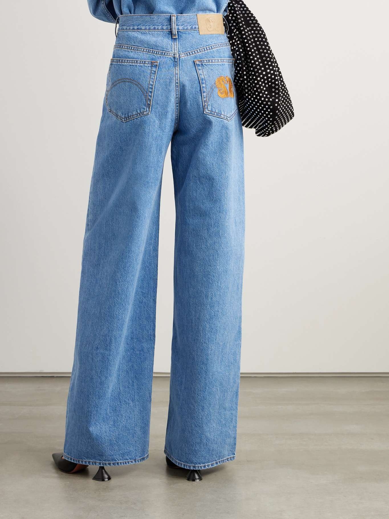 Nariida Maya Java embroidered high-rise wide-leg jeans - 3