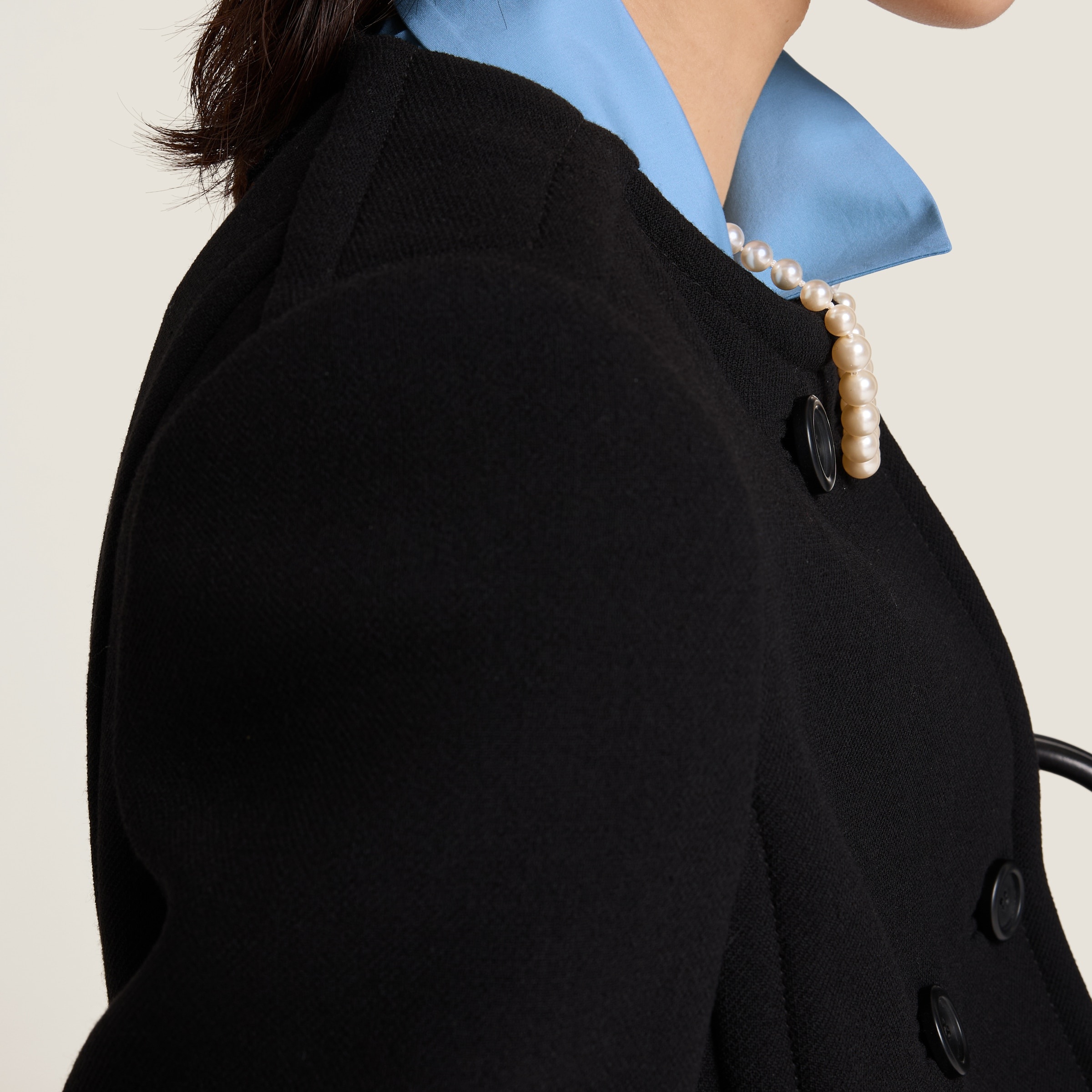 Natté toile double-breasted coat - 5