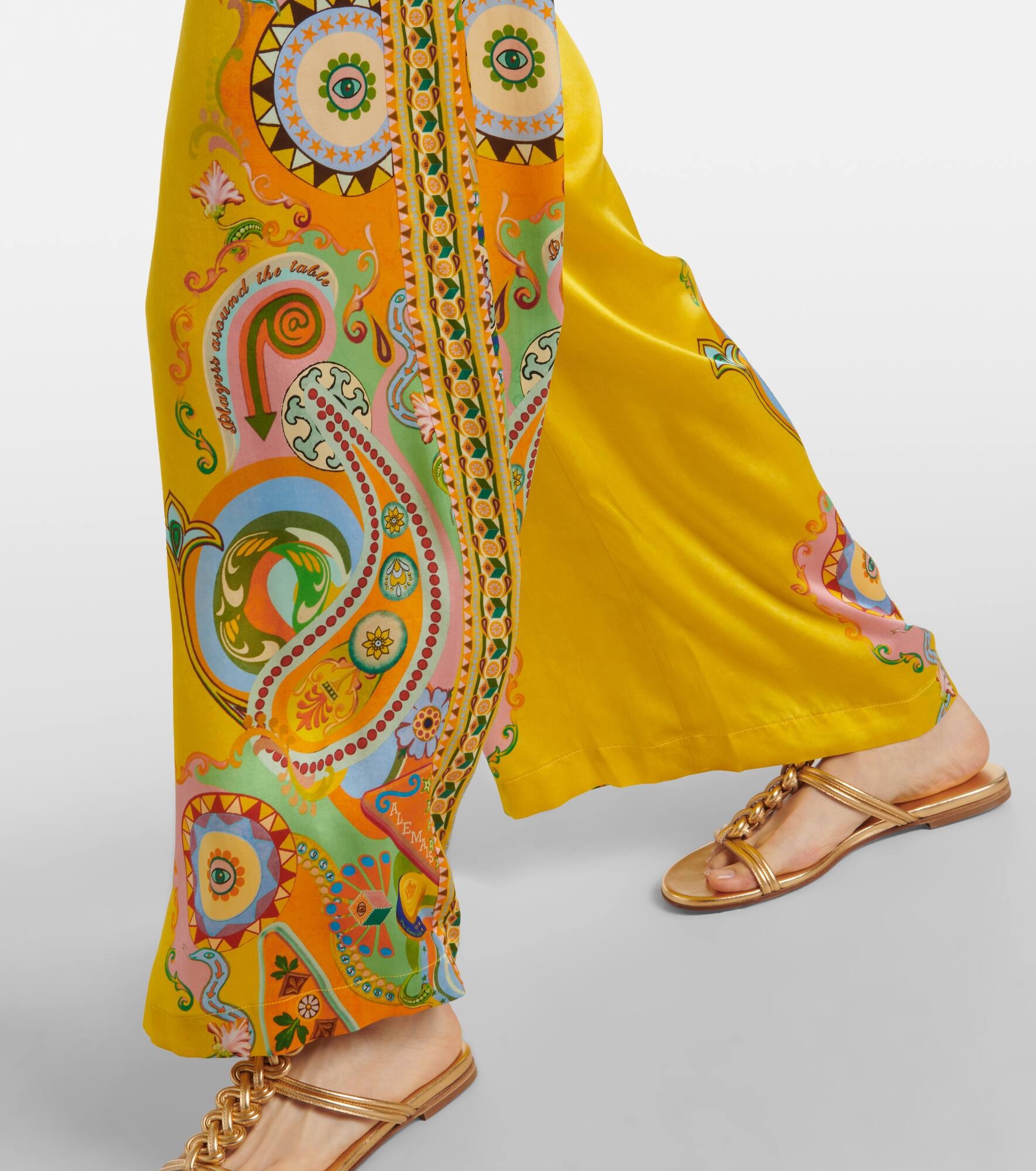 Pinball printed silk wide-leg pants - 5