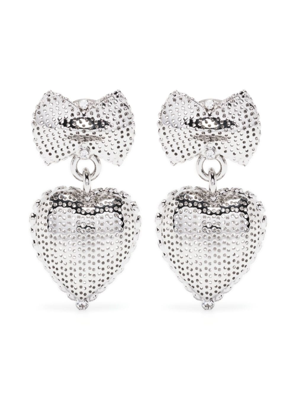 heart-pendant drop earrings - 1
