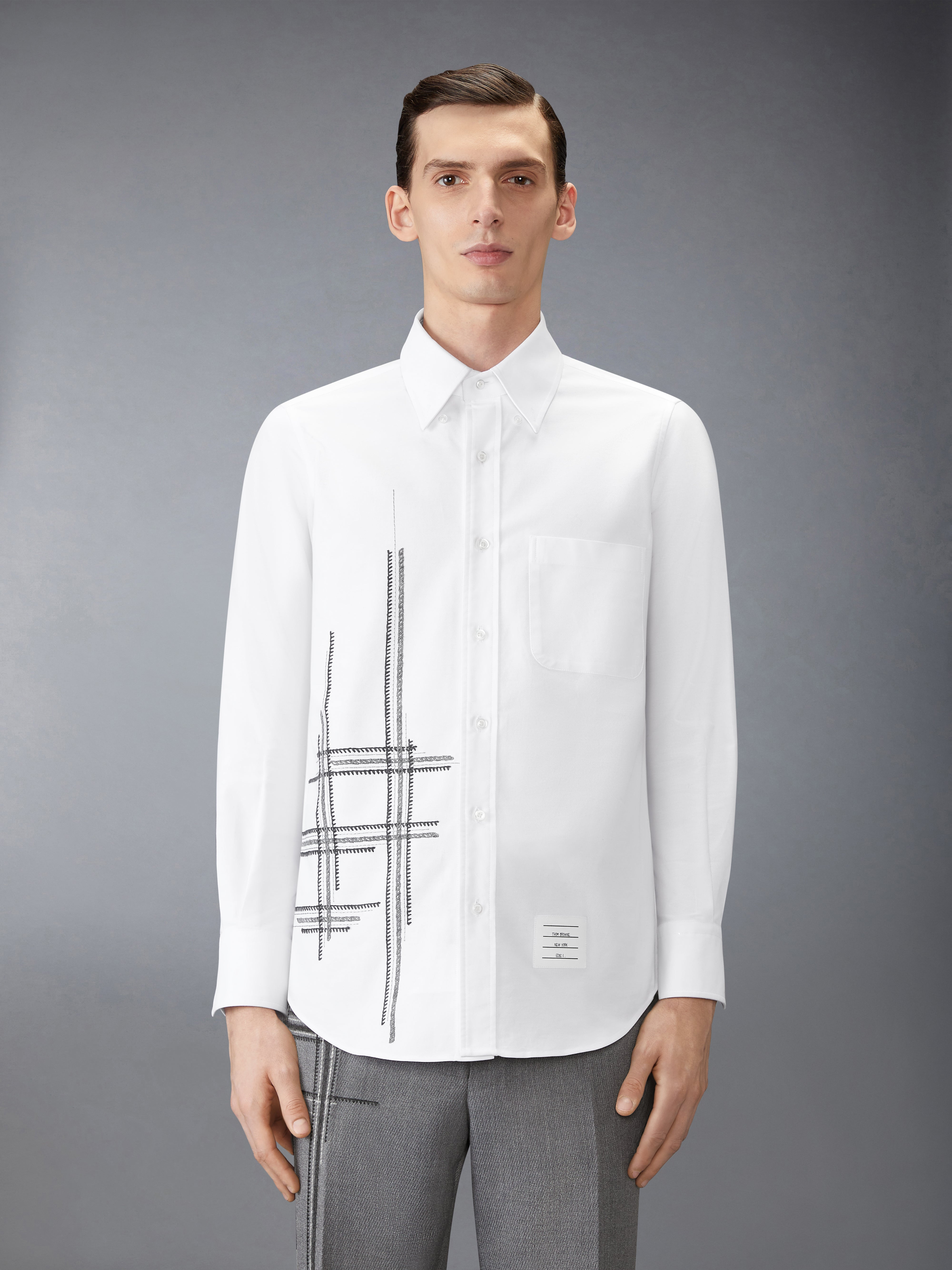 OXFORD BLANKET STITCH DEGRADE SHIRT - 3