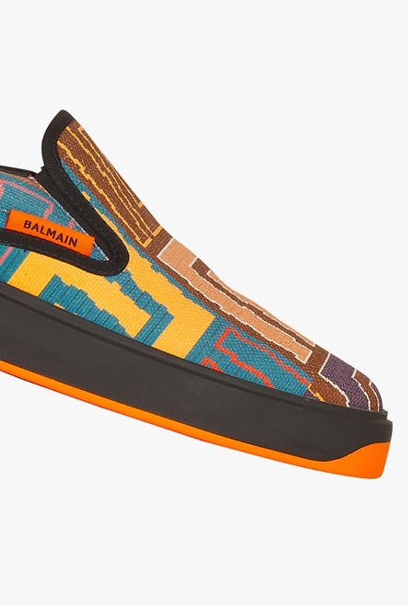 Multicolor monogram needlepoint canvas B-Court slip-on sneakers 6