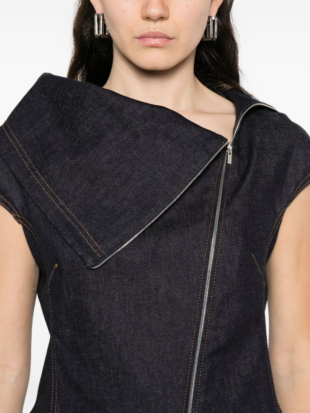 zip-front asymmetrical top - 5