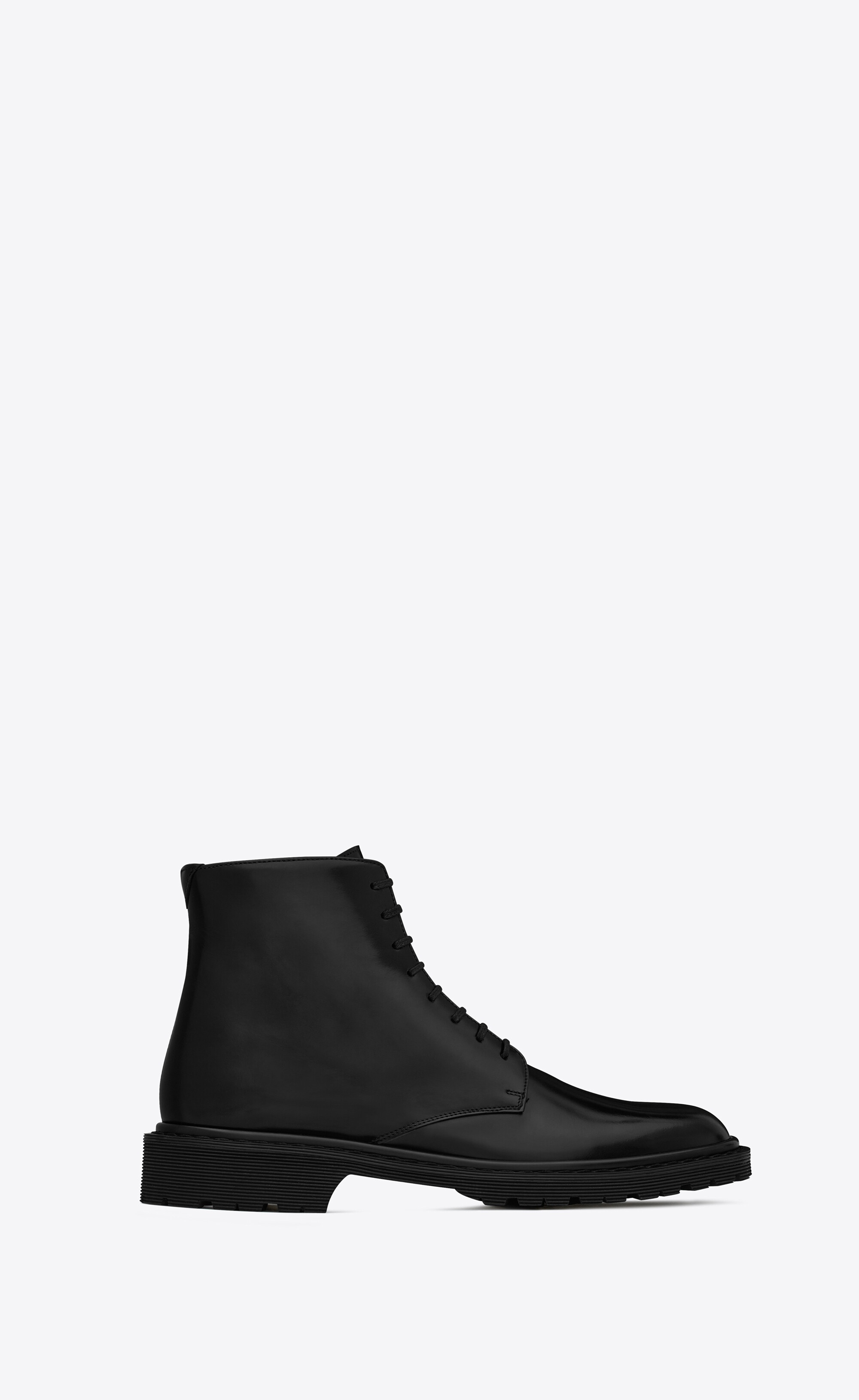 army laced booties in shiny leather - 1
