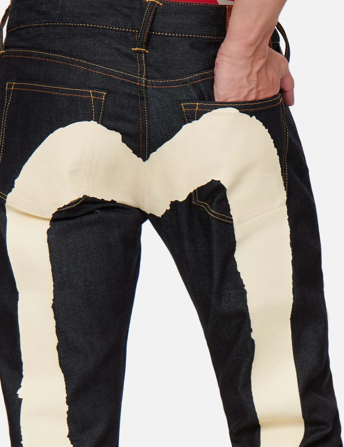 ECRU BRUSHSTROKE DAICOCK SLIM STRAIGHT FIT JEANS #2010 - 7