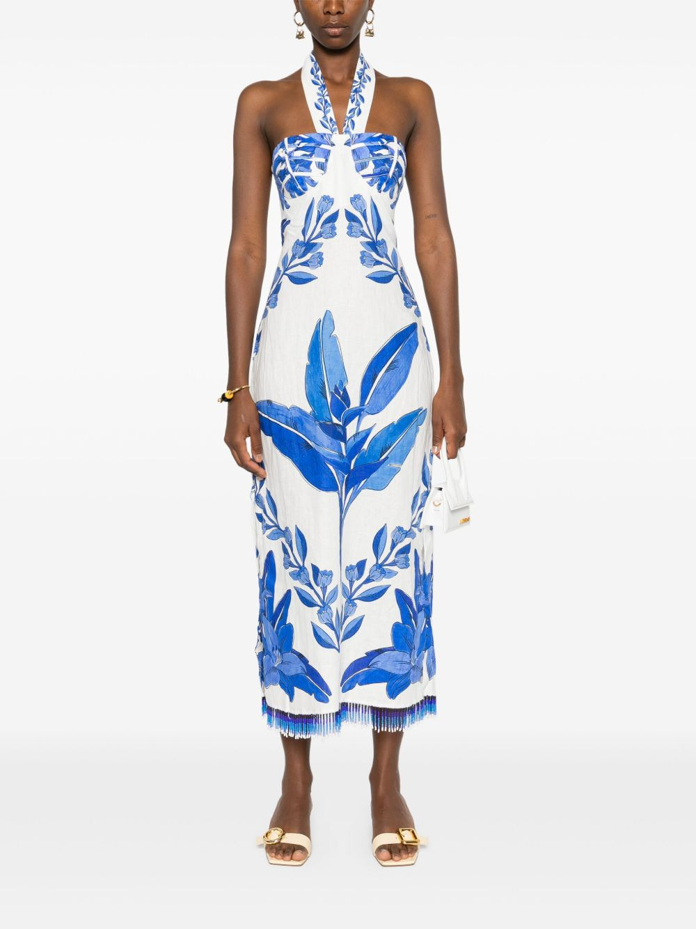 halterneck floral-print maxi dress - 2