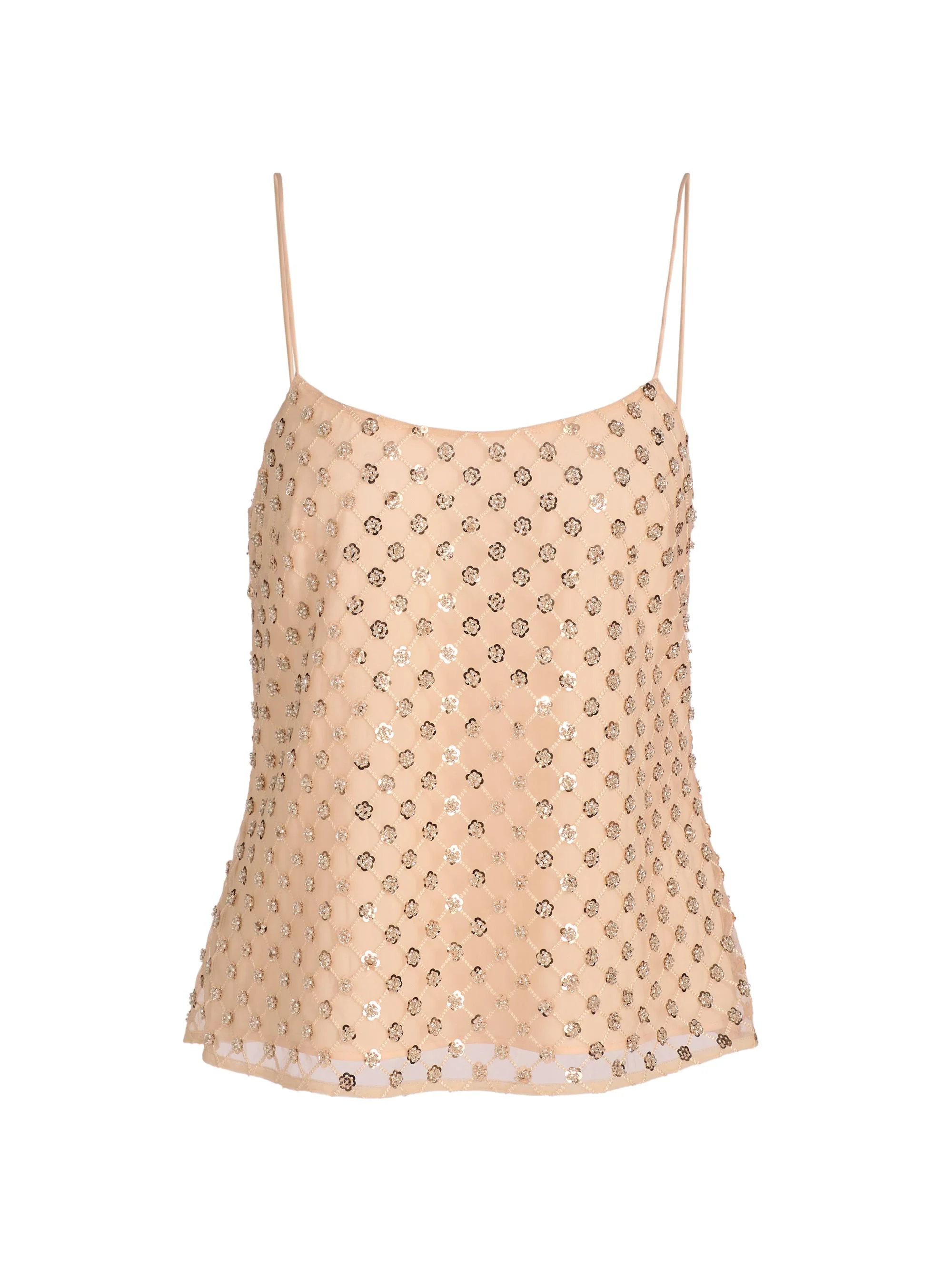 Women's Rylan Sequined-Beaded Tank - Tan - 1