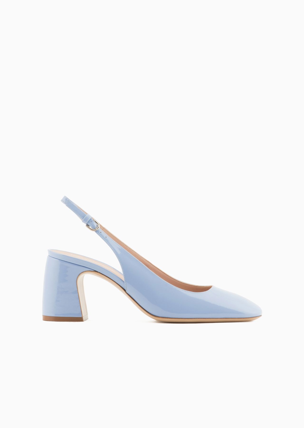 Patent leather slingback court shoes - 1