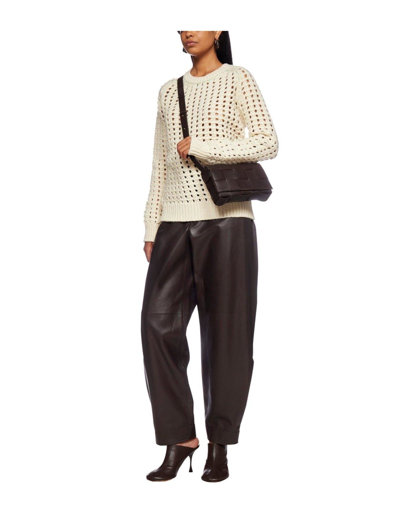 Open-knitted Crewneck Jumper - 4
