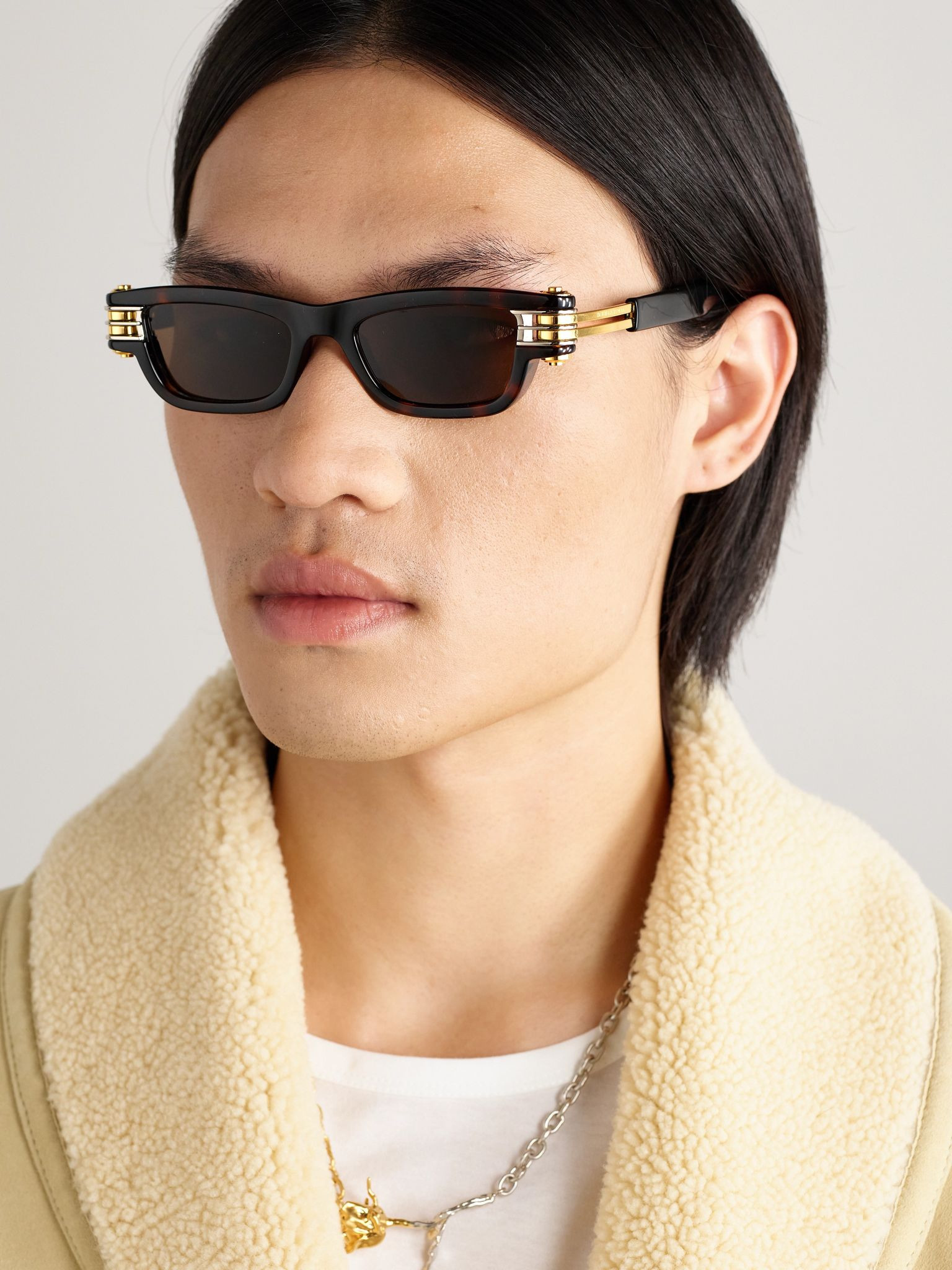 D-Frame Gold-Tone and Tortoiseshell Acetate Sunglasses Tortoiseshell - 2