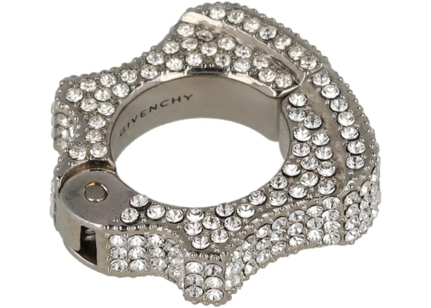 Givenchy Single G Can Crystal-Embellished Earring Silver - 1