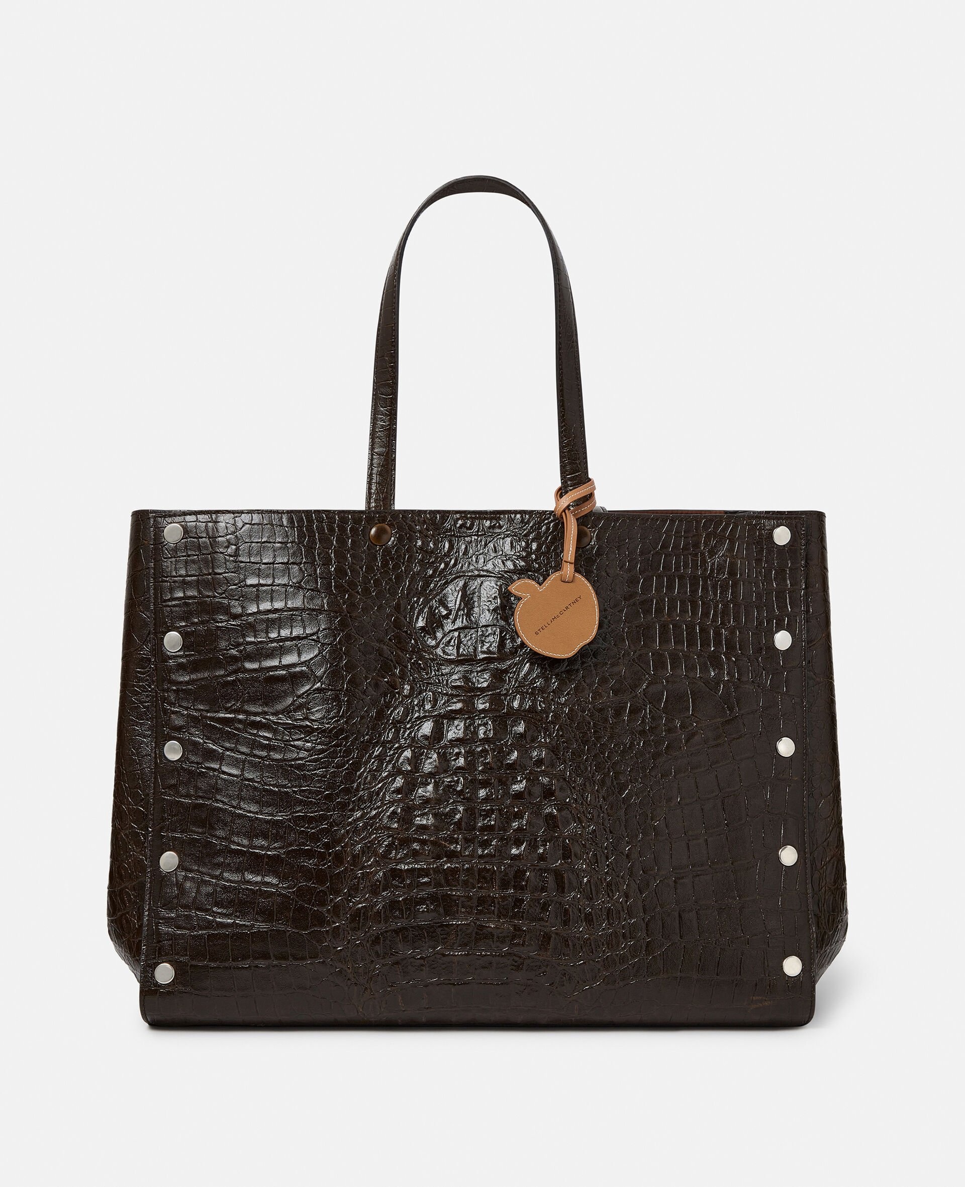 関税送料込Stella McCartney Crocodile Effect Tote Bag Women Black Frayme Croc-Effect Embossed Tote Bag | Stella