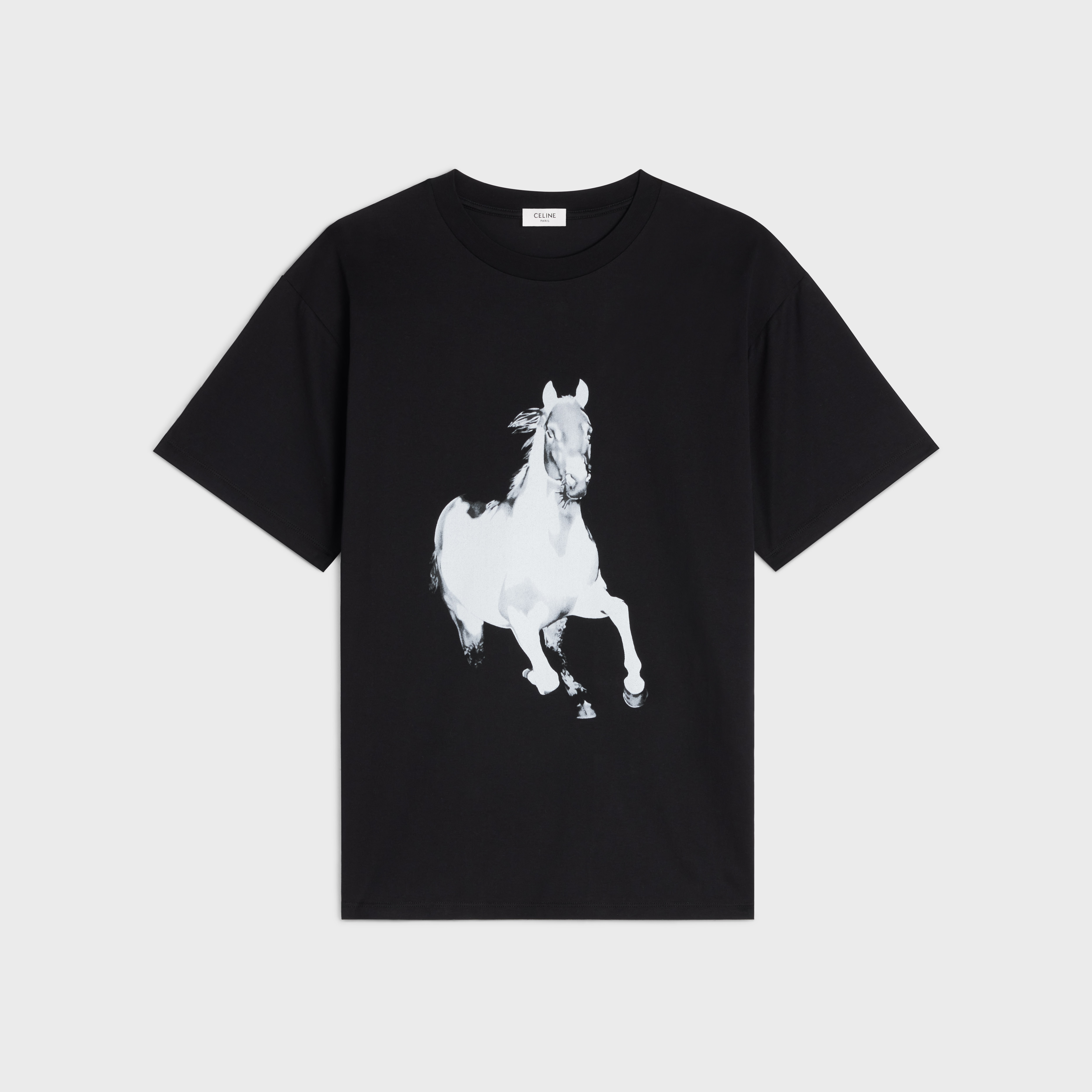LOOSE HORSE T-SHIRT IN COTTON JERSEY - 1