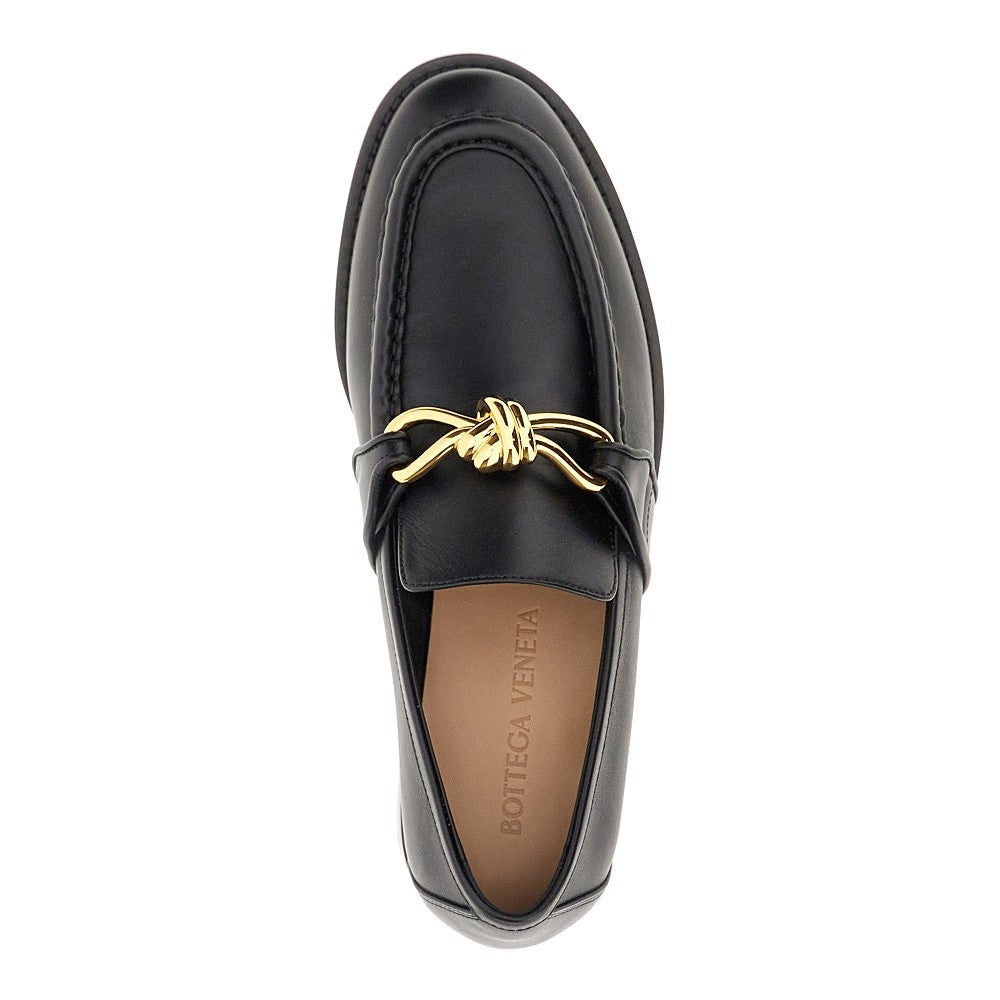 KNOT DETAIL LEATHER LOAFERS - 4