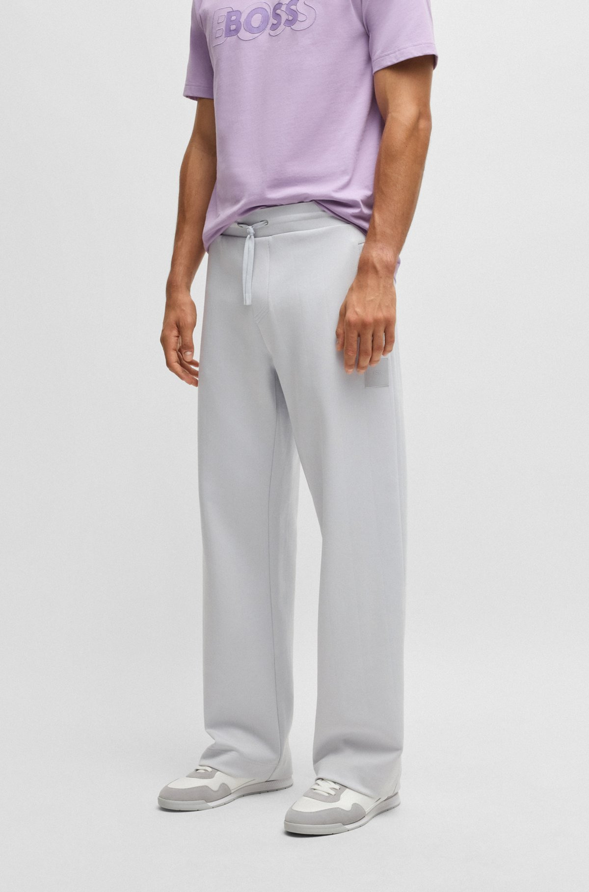 TRACKSUIT BOTTOMS IN A DROP-NEEDLE COTTON - 2