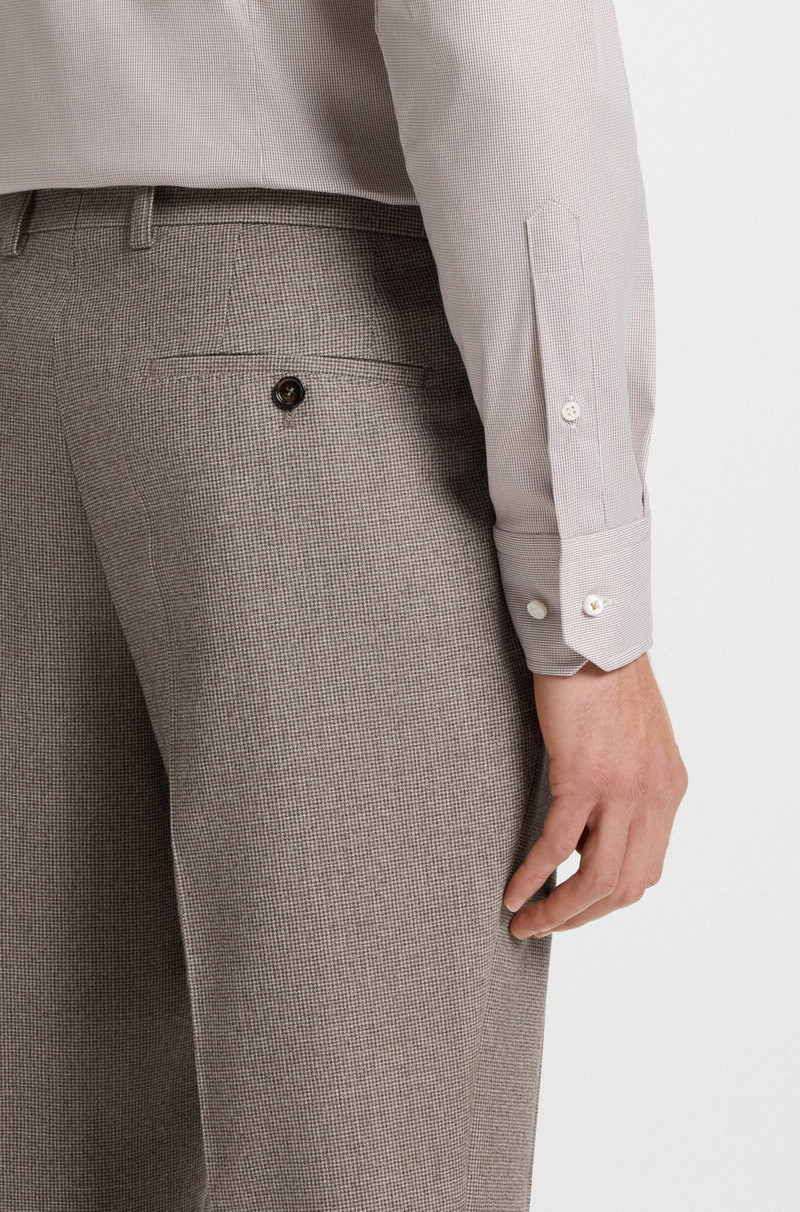 MICRO-PATTERNED TAPERED-FIT TROUSERS IN VIRGIN WOOL 5