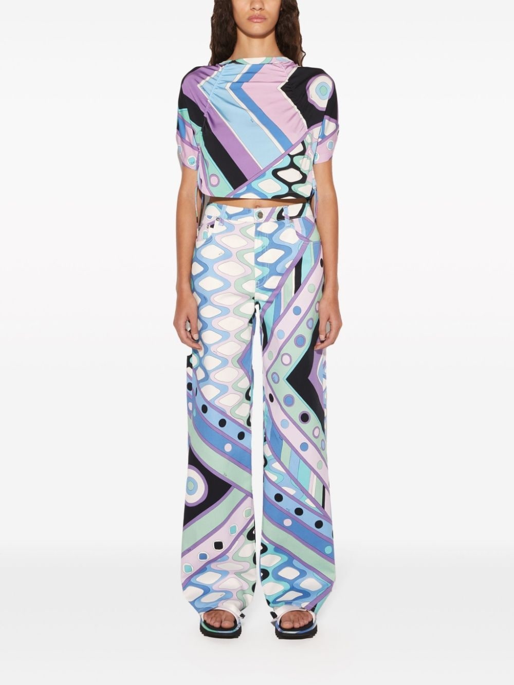 Vivara-print wide-leg trousers - 2