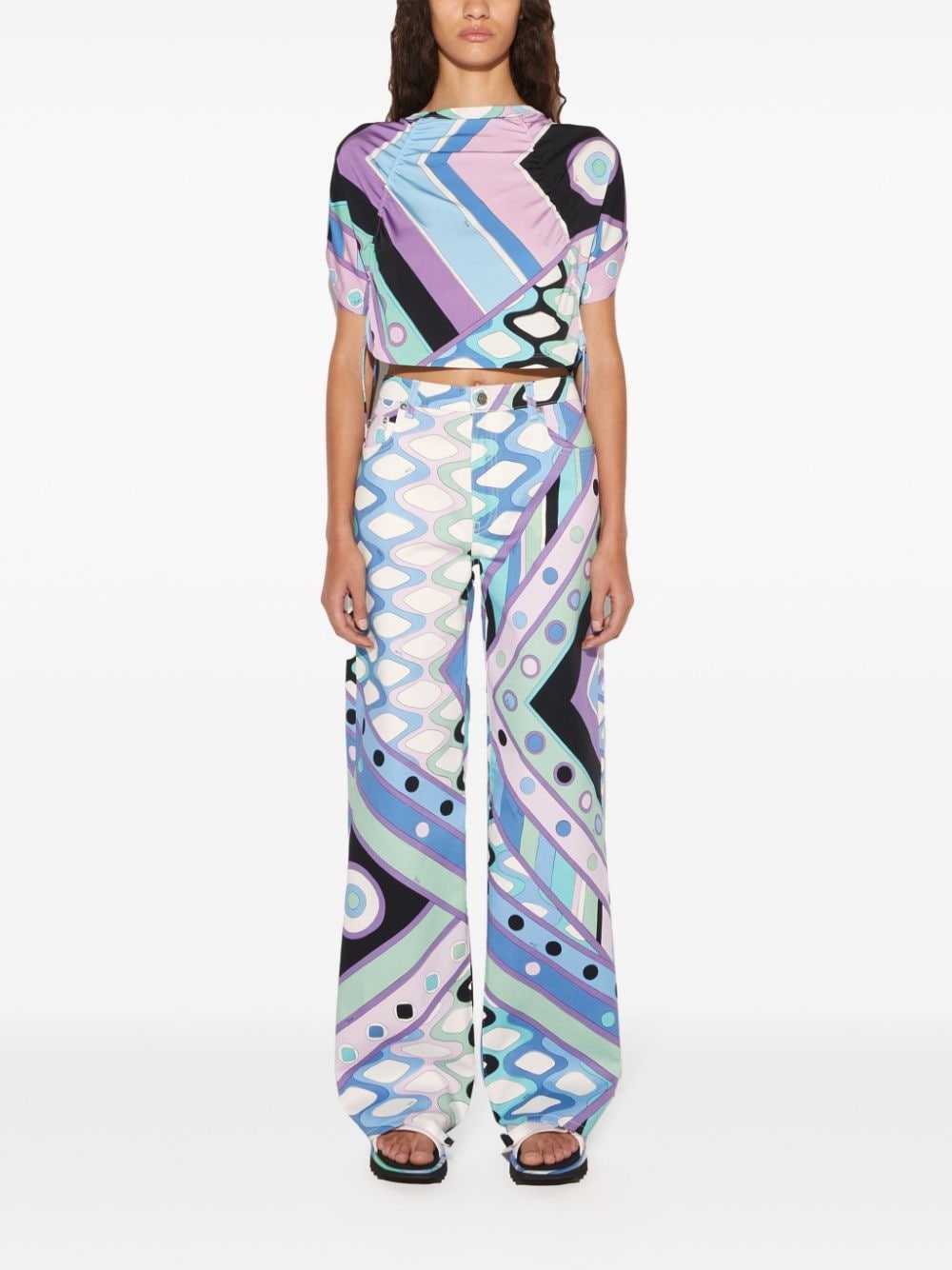 Vivara-print wide-leg trousers - 2