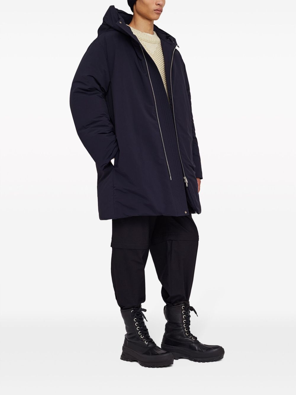 mid-length hooded down jacket - 3