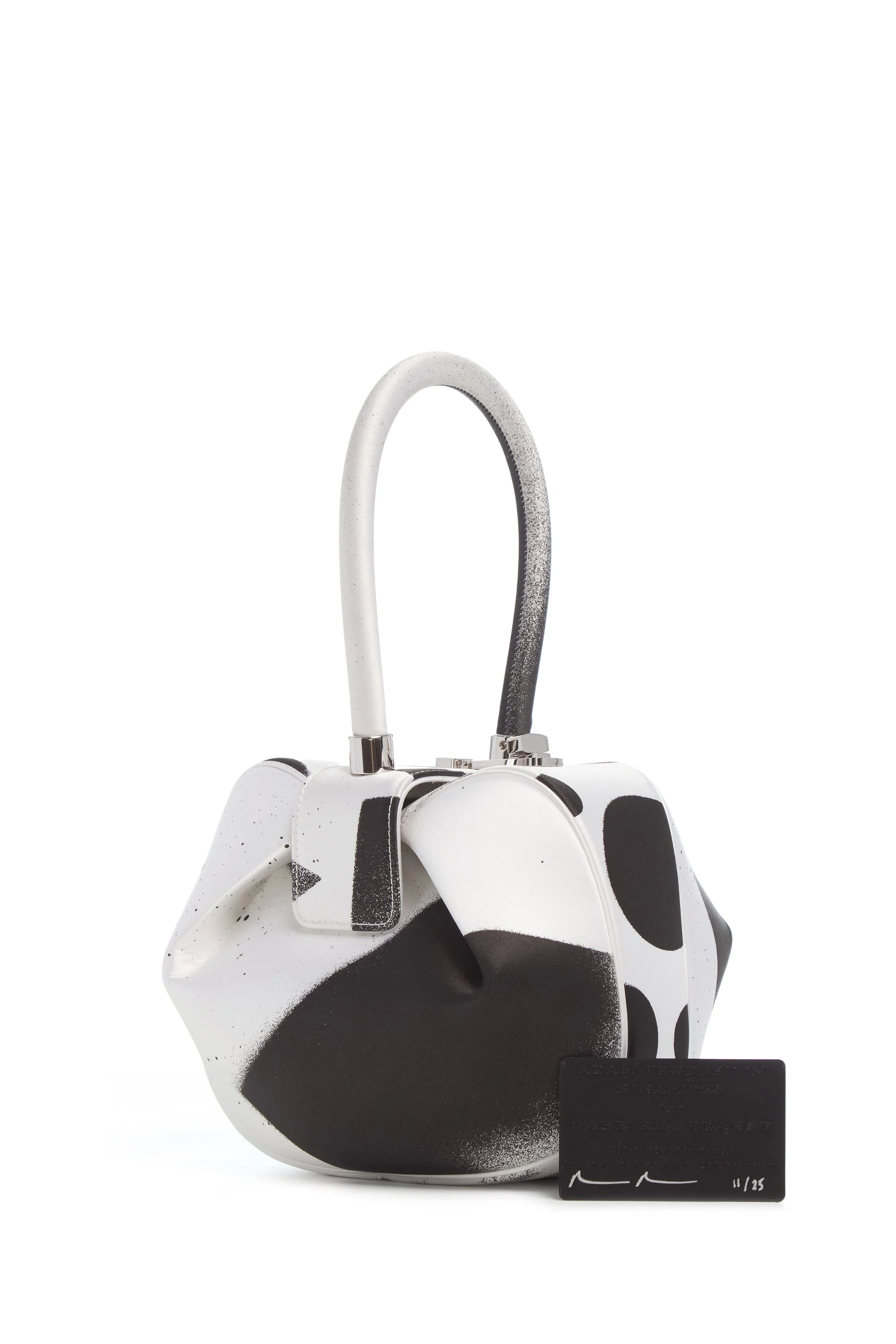 Adam Pendleton x Gabriela Hearst Nina Bag in Black & White Satin № 11 - 1