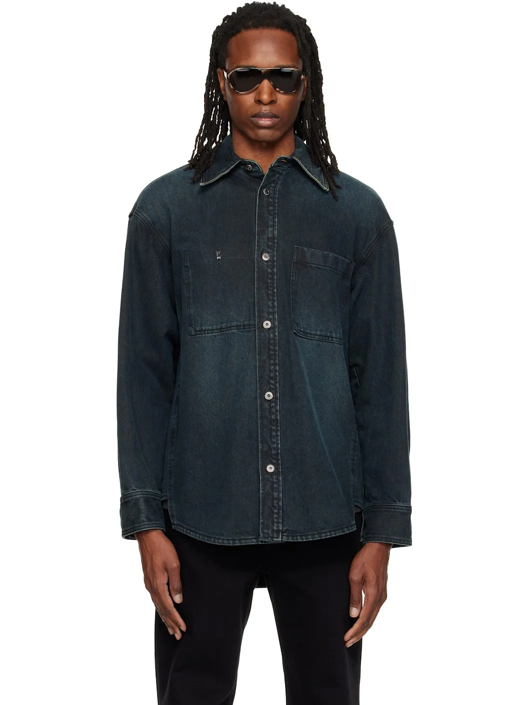 Blue Back Logo Denim Shirt - 1