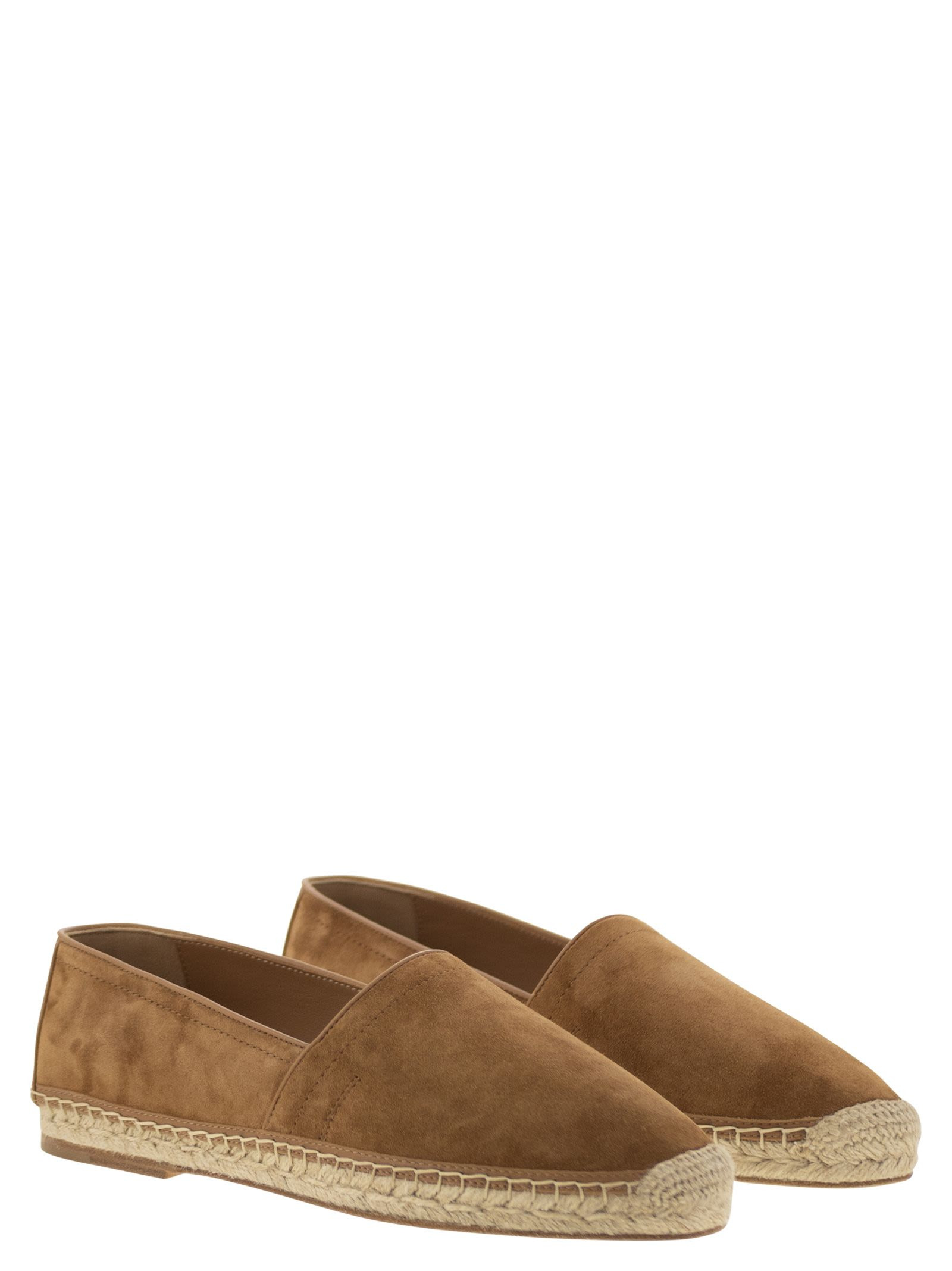 Brunello Cucinelli Men Washed Suede Espadrilles With Beading - 4