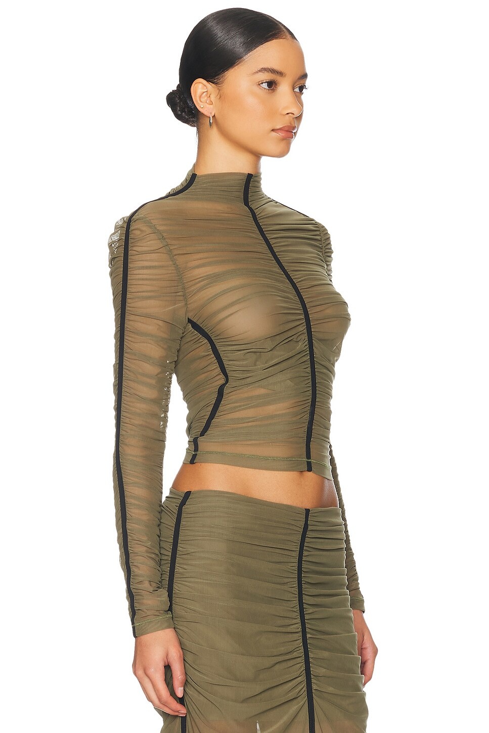 Long Sleeve Gathered Top - 2