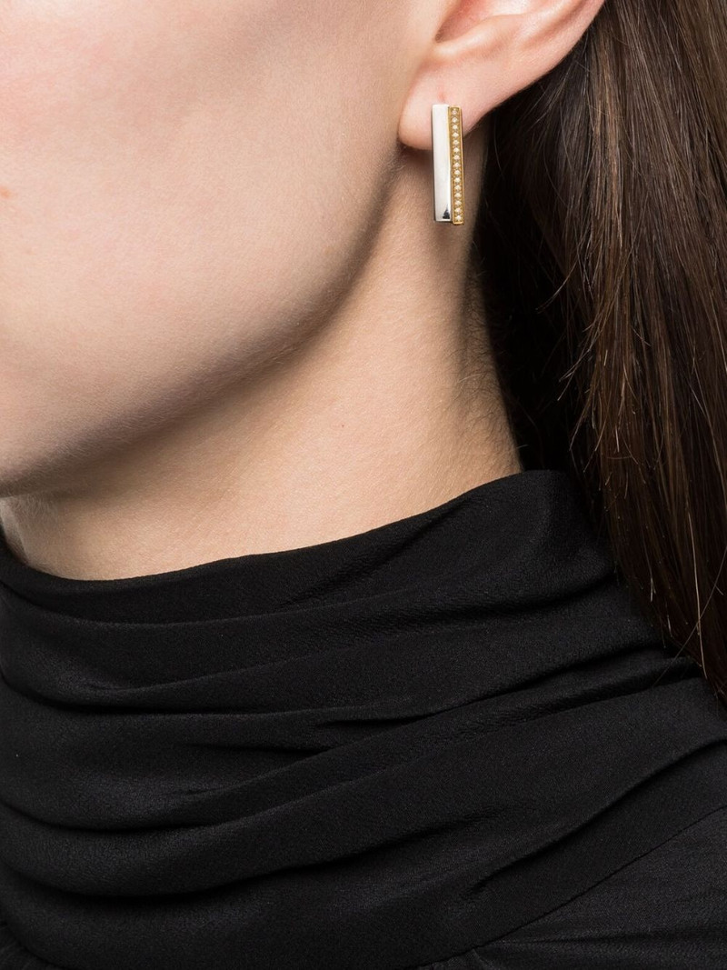 TOM WOOD Step Hoops Duo CZ earrings outlook