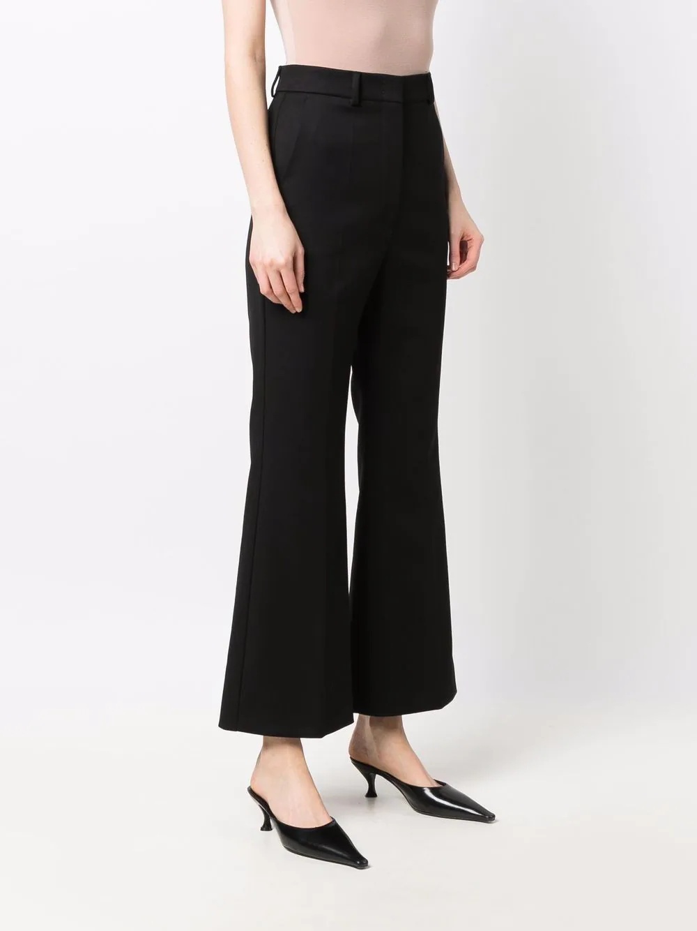 high-waist flared trousers - 6