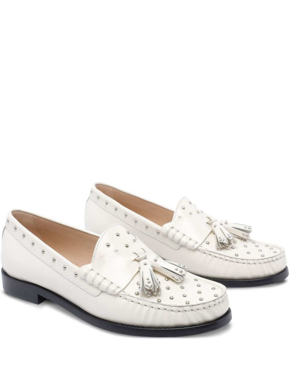 tassel-embellished studded loafers - 1