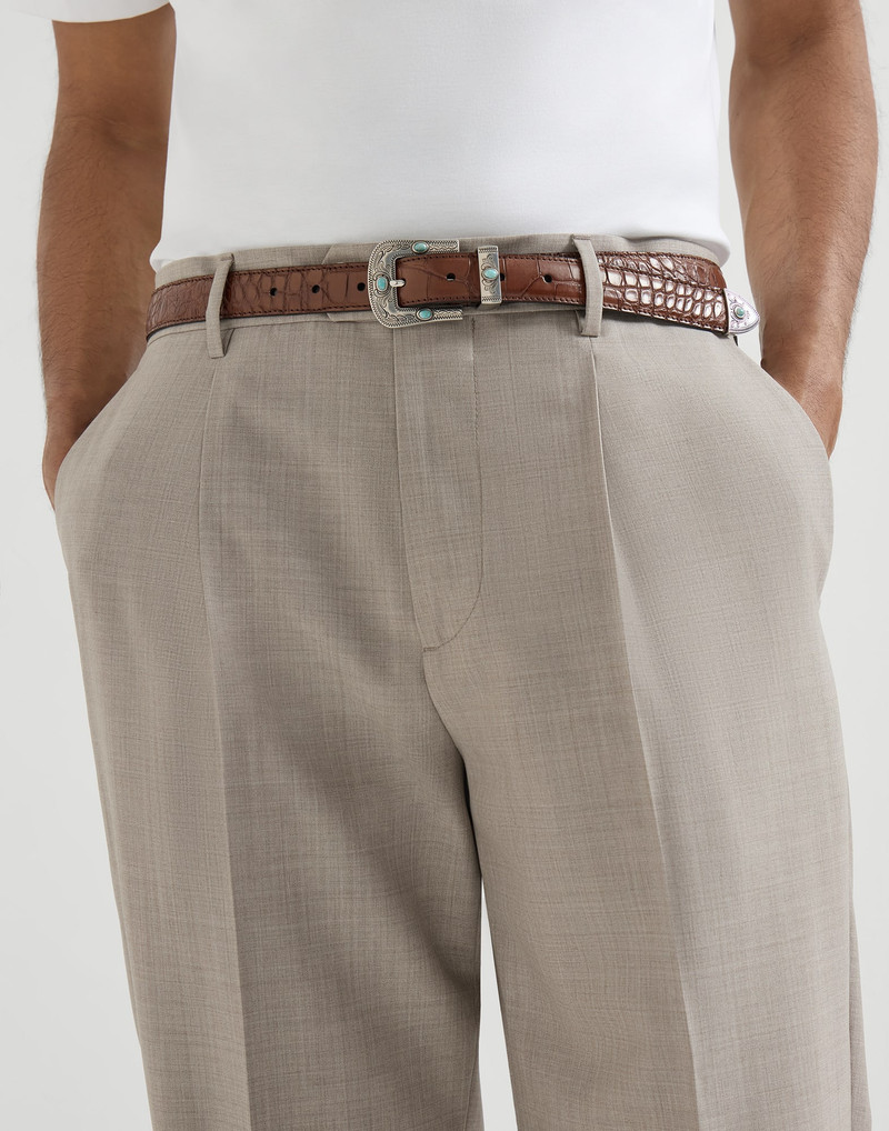 Virgin wool fresco trousers with pleat 4