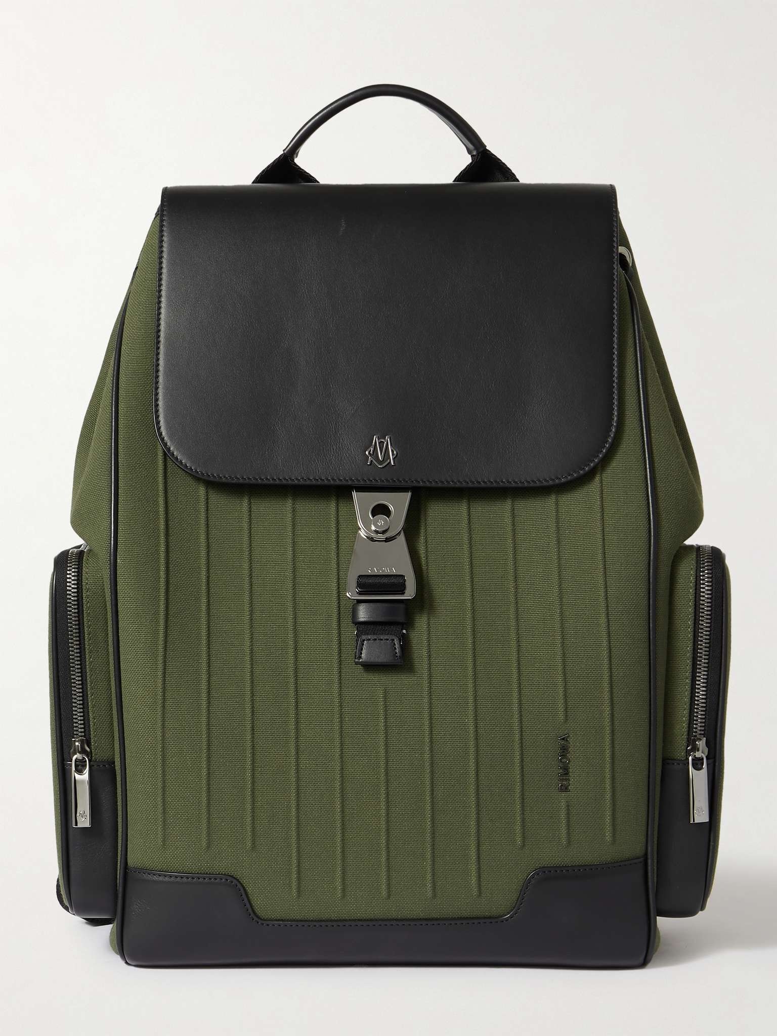 Leather and Canvas Backpack - 1