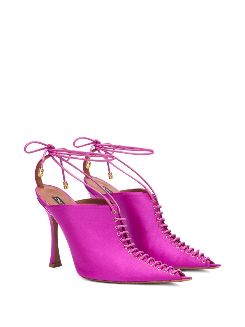 satin lace-up pumps - 2