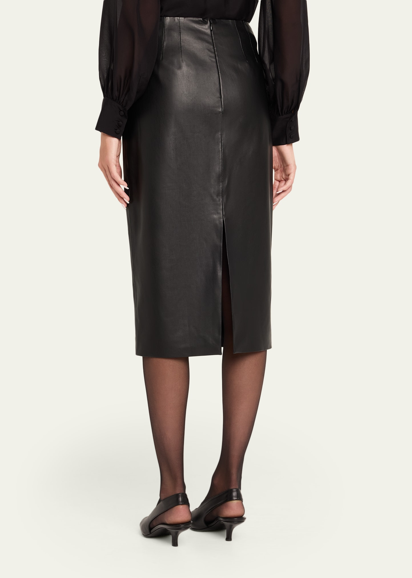 Holmes Vegan Leather Pencil Skirt - 3