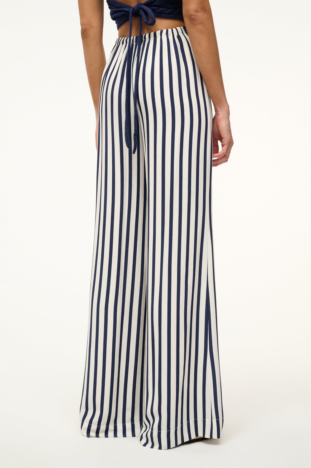 STAUD LUKE PANT WHITE NAVY STRIPE - 5