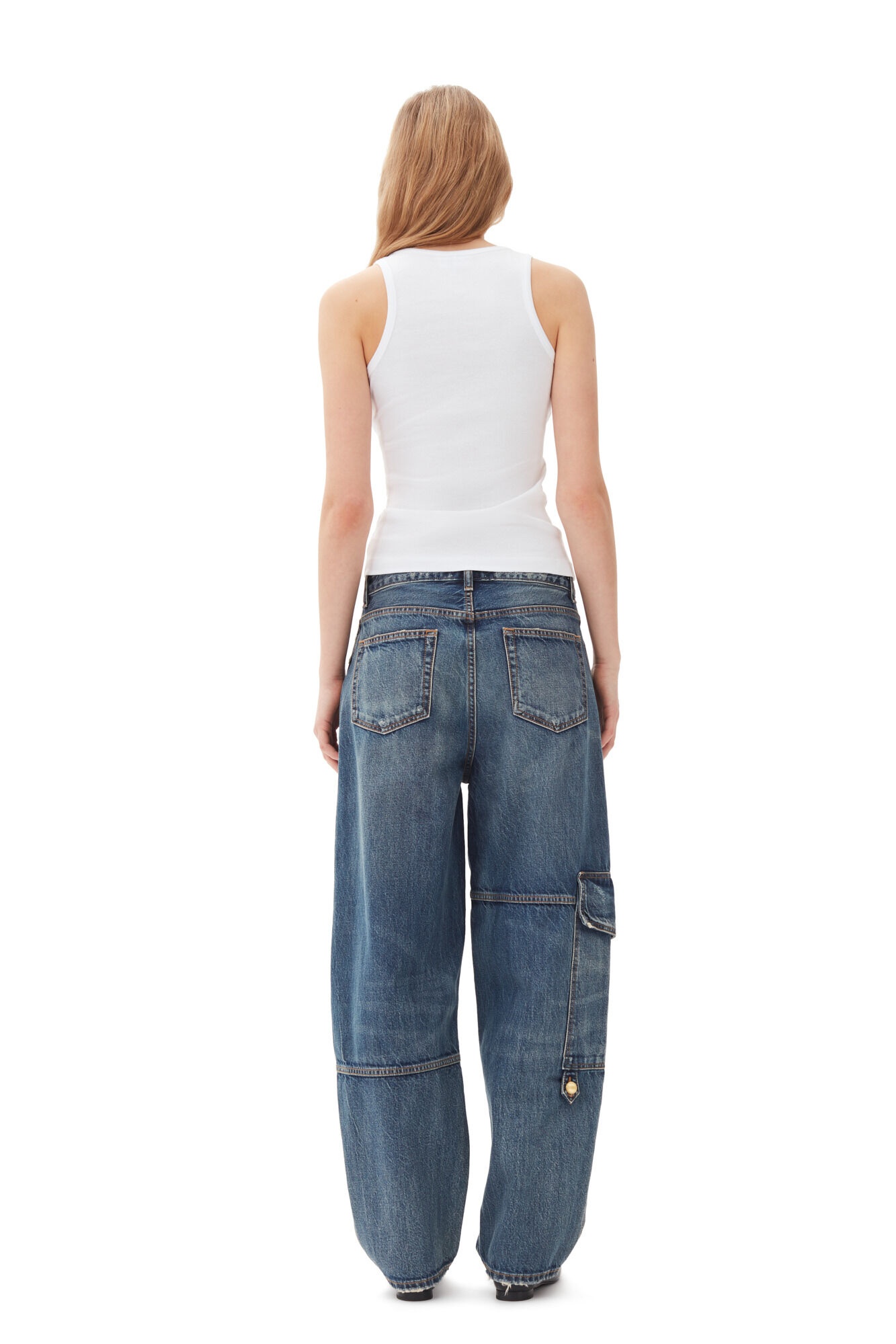 DARK BLUE HEAVY WASHED CARPENTER JEANS - 5