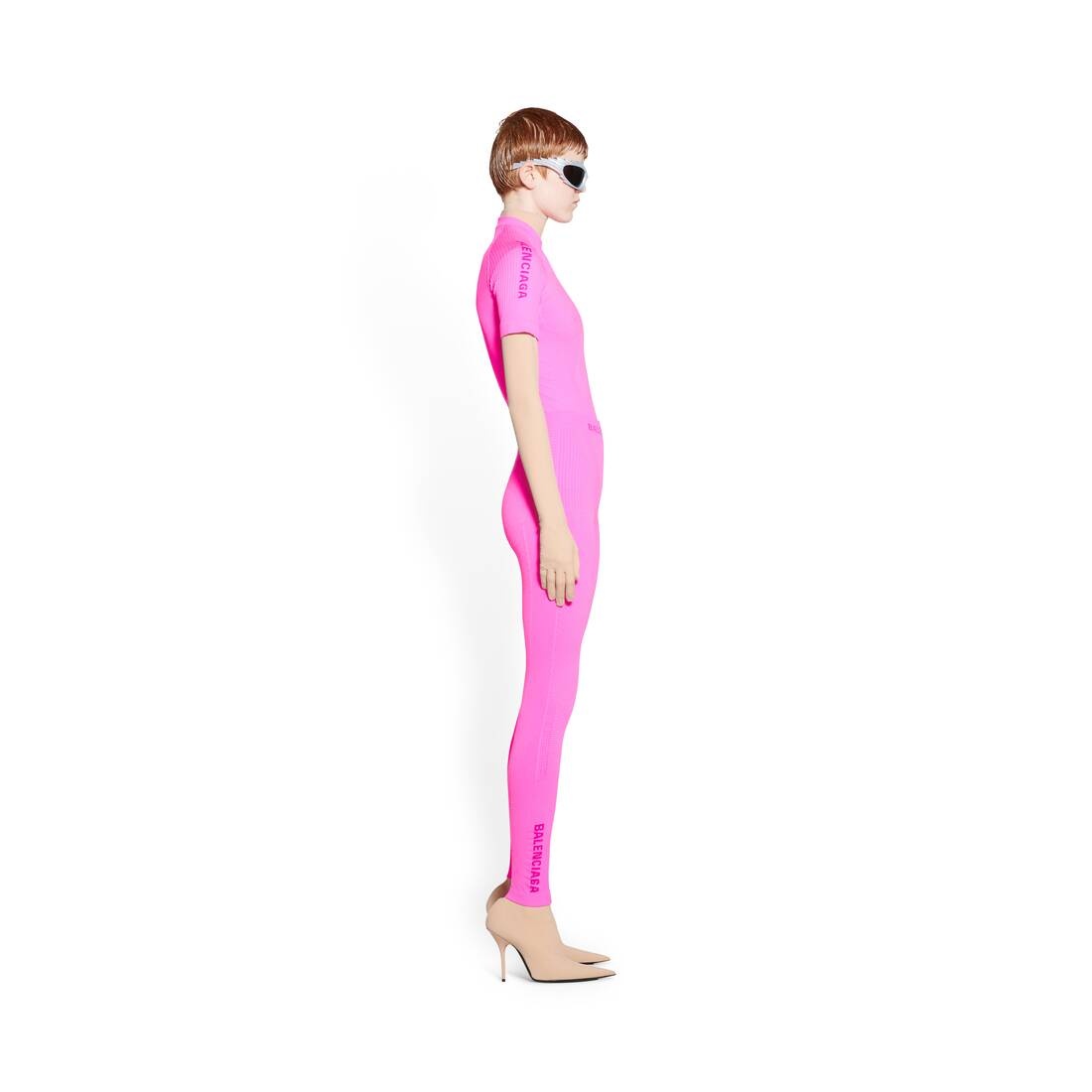 Women's Athletic Leggings in Neon Pink - 3