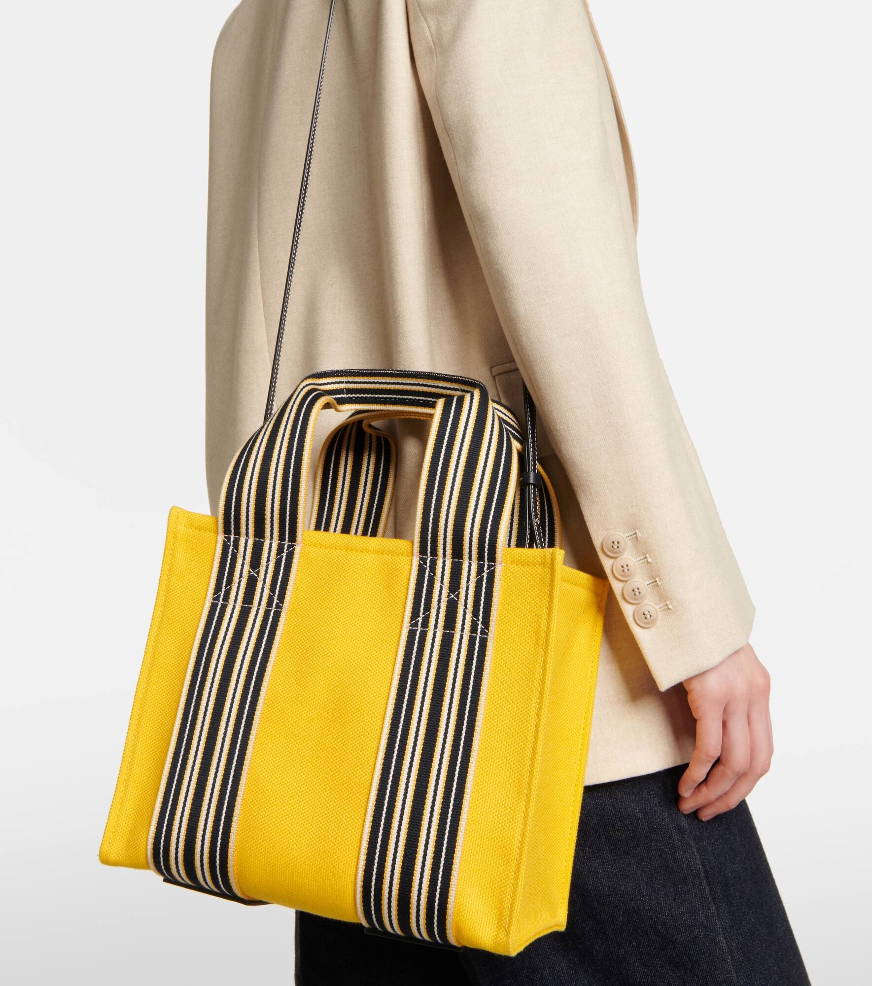 The Suitcase Stripe Mini canvas tote bag - 2