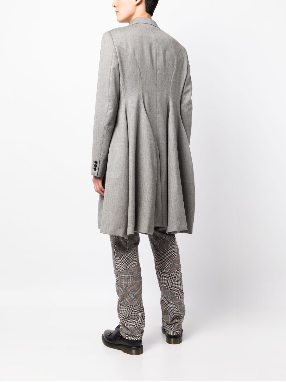 draped single-breasted wool coat - 4