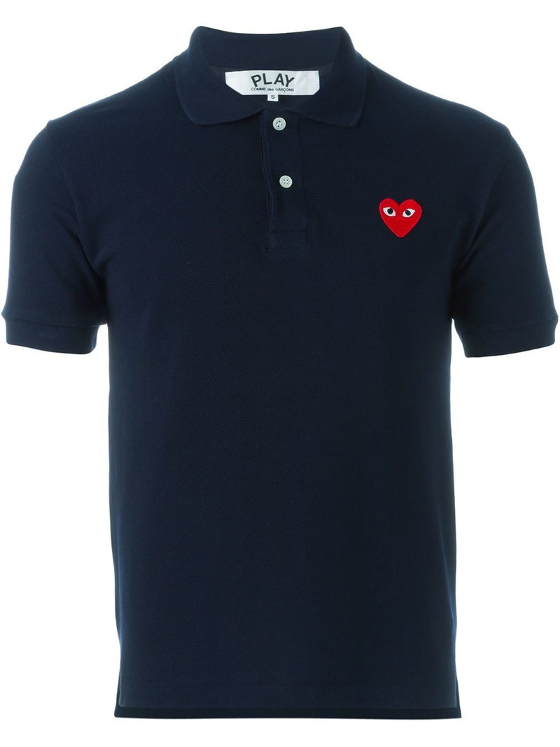 UNISEX POLO SHIRT RED HEART - NAVY 1