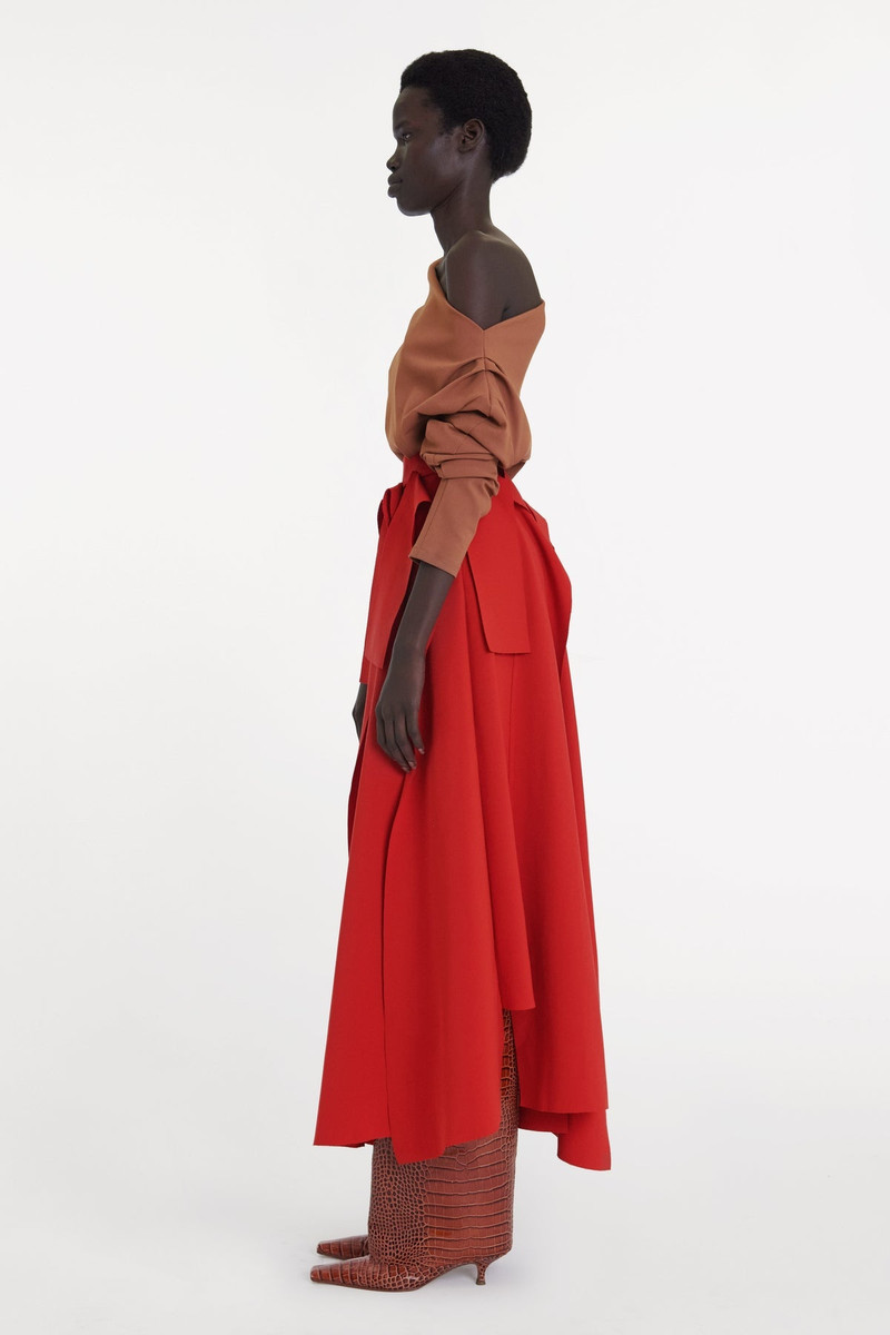 A.W.A.K.E. MODE MULTIPLE ASYMMETRIC PANELS SKIRT RED outlook