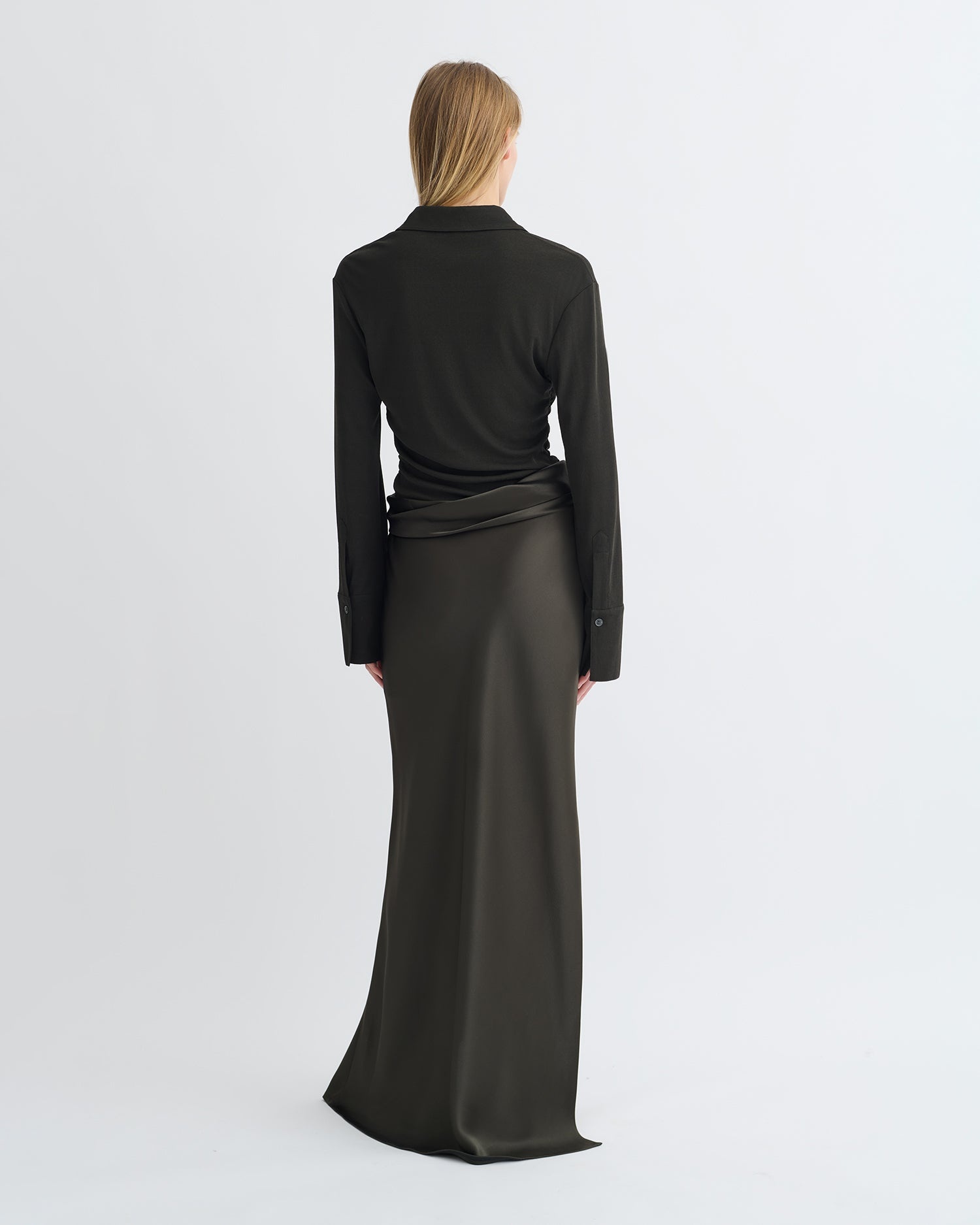 Mesh Jersey and Slip Satin Dress - 3