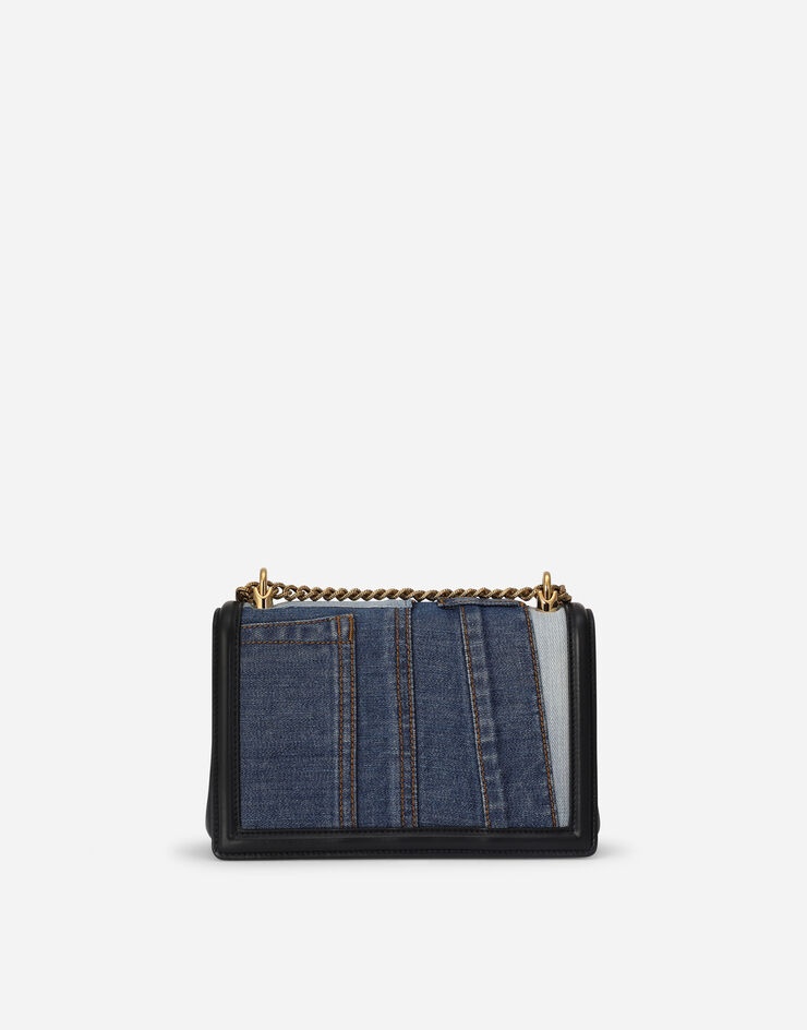 Medium Devotion bag in patchwork denim and plain calfskin - 4