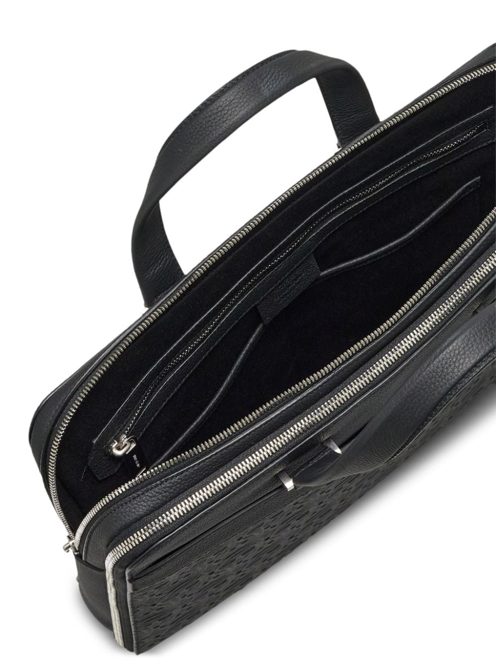 monogram-embossed leather briefcase - 6
